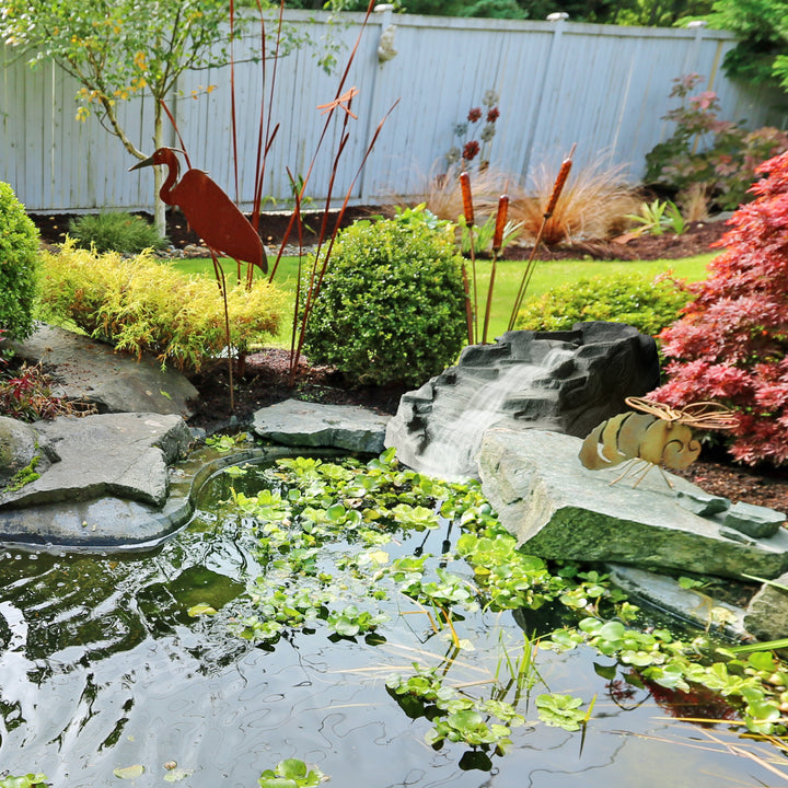 Algreen Tranquility Preformed Water Garden Pond Waterfall, Charcoalstone (Used) - VMInnovations