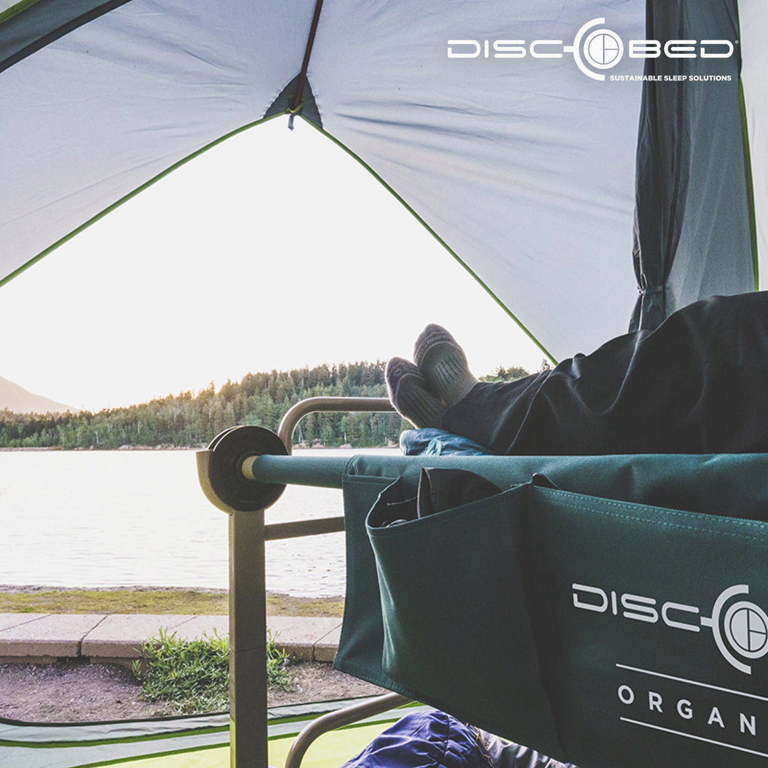Disc-O-Bed XL Cam-O-Bunk Bunked Organizers Double Camping Cot, Navy Blue (Used) - VMInnovations