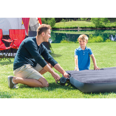 Intex Inflatable Indoor Corner Couch with Cupholders and Electric Air Pump