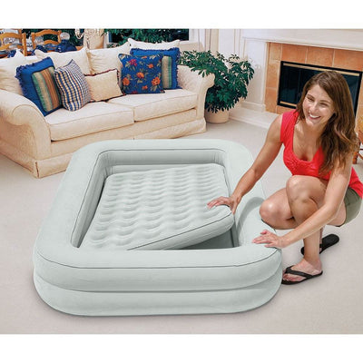 Intex Kidz Camping Travel Air Mattress w/Pump &120 Volt Electric Air Bed Pump - VMInnovations