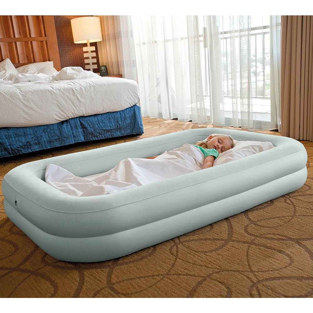 Intex Kidz Camping Travel Air Mattress w/Pump &120 Volt Electric Air Bed Pump