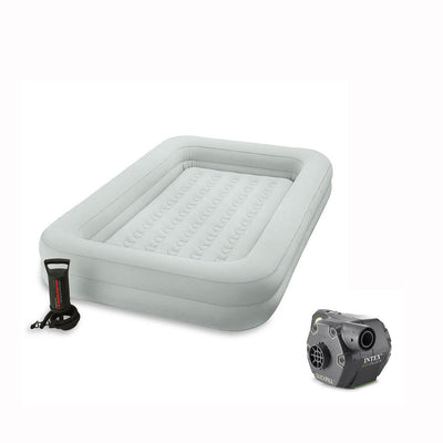 Intex Kidz Camping Travel Air Mattress w/Pump &120 Volt Electric Air Bed Pump - VMInnovations