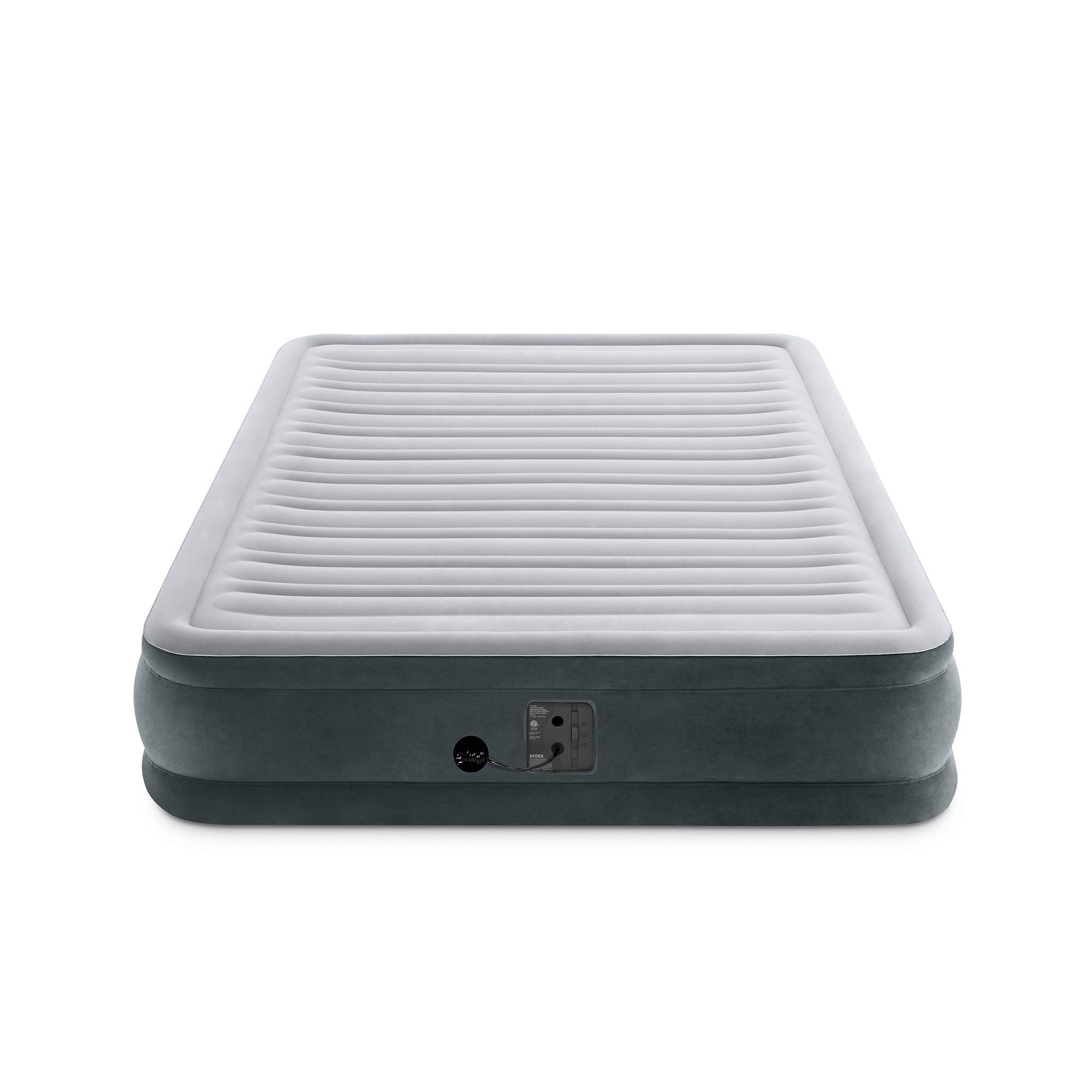 Intex Dura Beam Queen Air Bed Mattress with Built In Pump & 120V Electric Pump