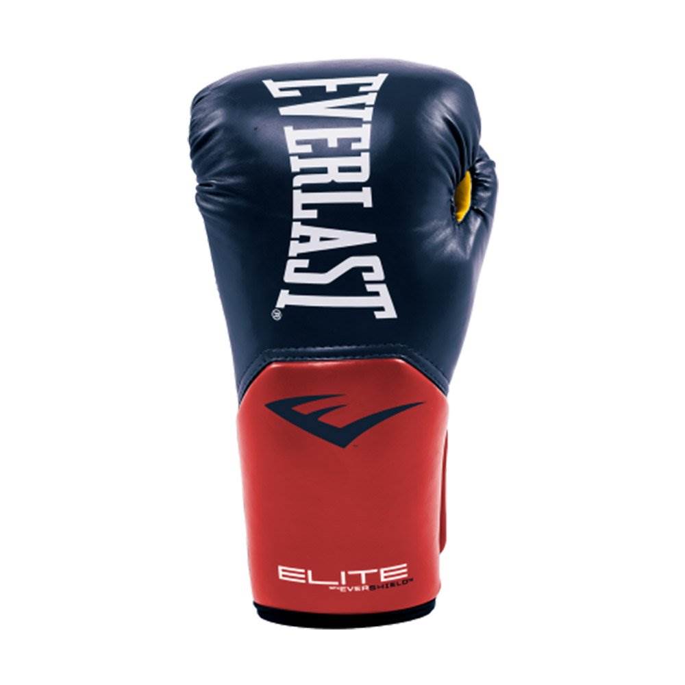 Everlast Navy/Red Elite Pro Boxing Gloves 16 ounce & Black 120 Inch Hand Wraps