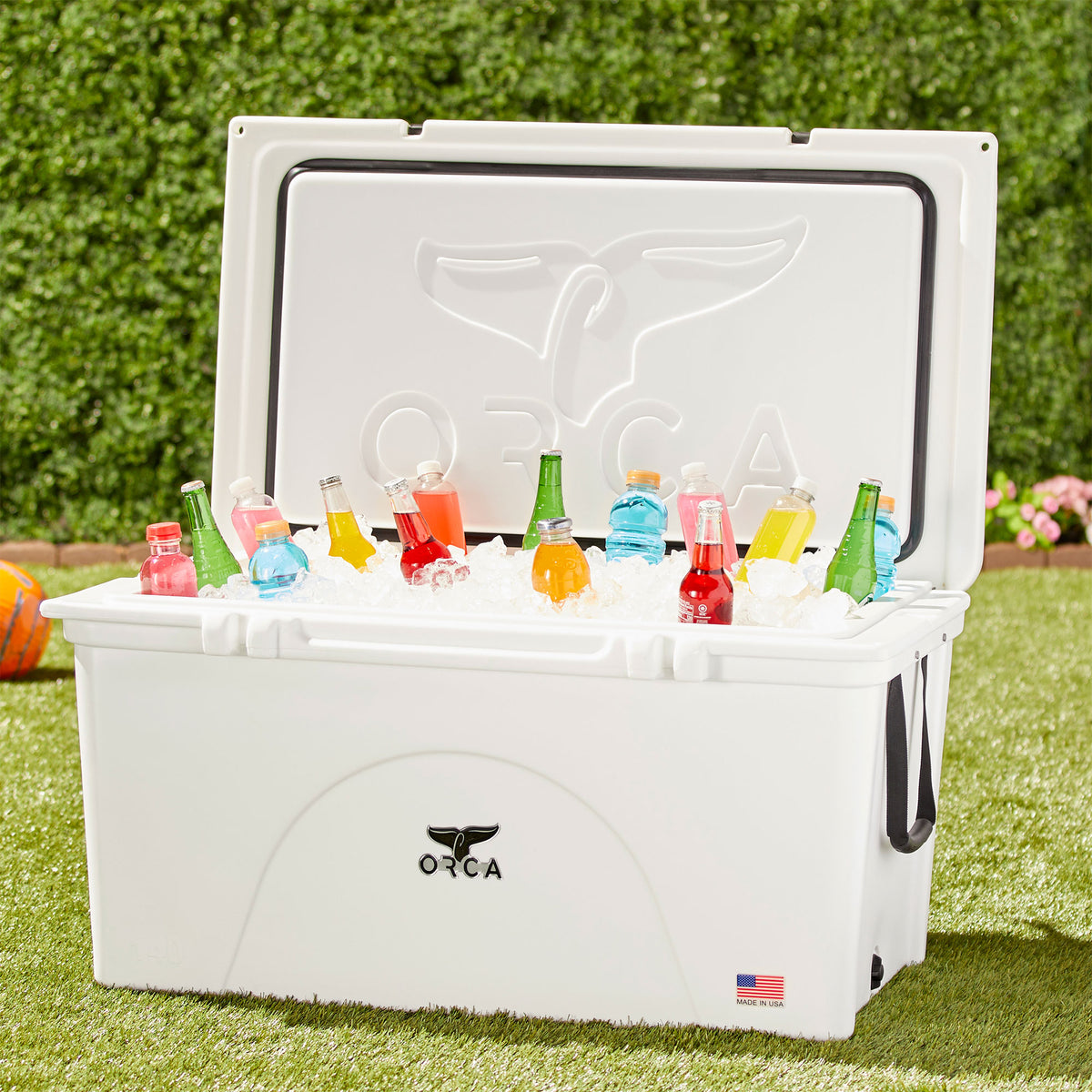 Orca 140 Qt High Performance Roto Molded Insulated Ice Cooler, White (Open Box)