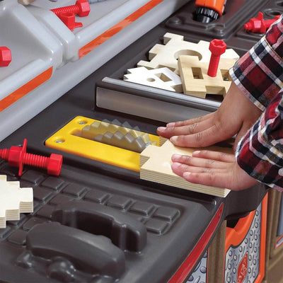 Step2 Big Builders Pro Kids Toy Tool Bench with Accessories, Orange (For Parts)