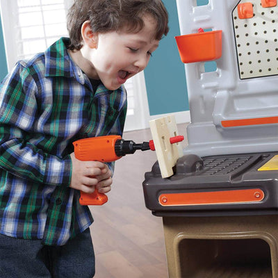 Step2 Big Builders Pro Workshop Kids Toy Tool Bench w/ Accessories, Orange(Used)