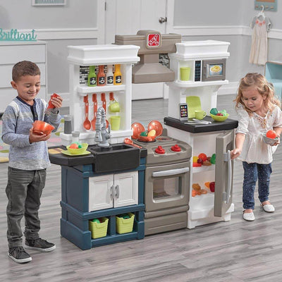 Step2 Plastic Pretend Play Modern Metro Kitchen Set with Utensil Accessories