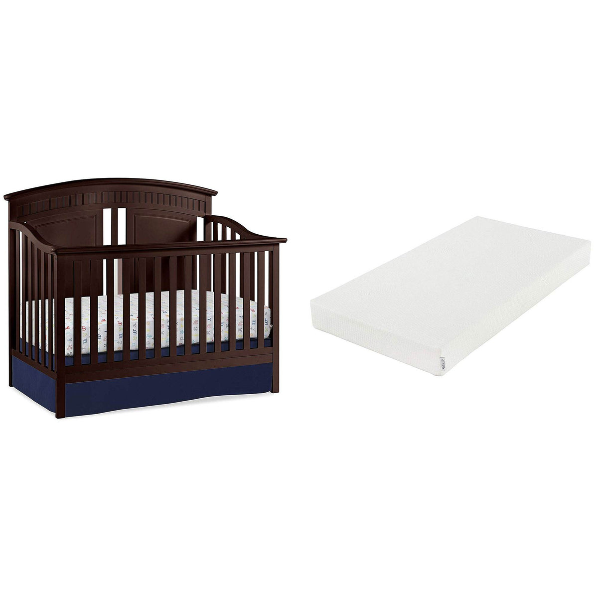 Graco Cotton Baby Crib  Mattress & Thomasville Majestic Convertible Crib Bed - VMInnovations
