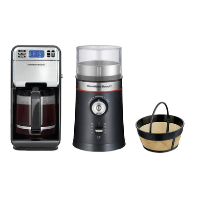 Hamilton Beach Automatic Coffeemaker with Permanent Filter and Electric Grinder