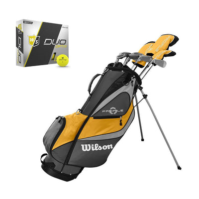 Wilson Profile XD Men's RH Graphite Steel Golf Club Bag + Glow Yellow Golf Balls