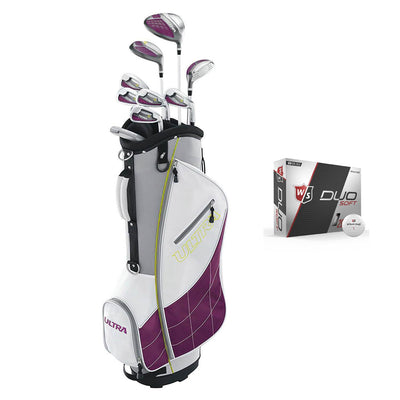 Wilson Ultra Womens Right Handed Super Long Golf Club Set with Cart Bag & Balls