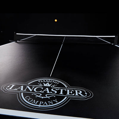 Lancaster 2 Piece Table Tennis Table w/ 4 Rackets and 6 Orange Ping Pong Balls