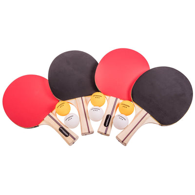 Lancaster 4 Piece Official Size Table Tennis Table w/ 4 Rackets and 6 Balls