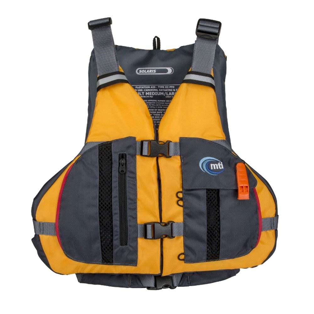 MTI Life Jackets Solaris Padded Adult M/L Life Jacket Water Safety Vest, Mango