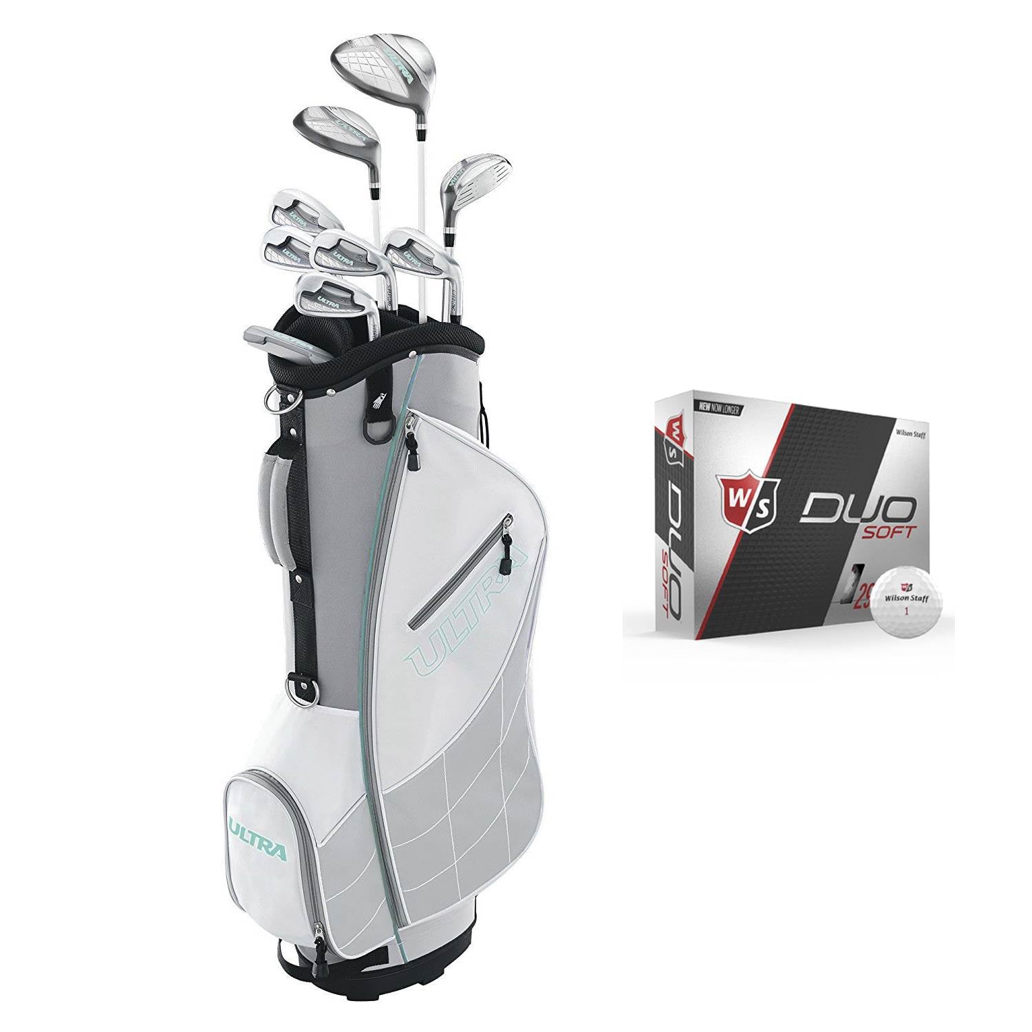 Wilson Ultra Womens Right Handed Complete Golf Club Set with Cart Bag & Balls