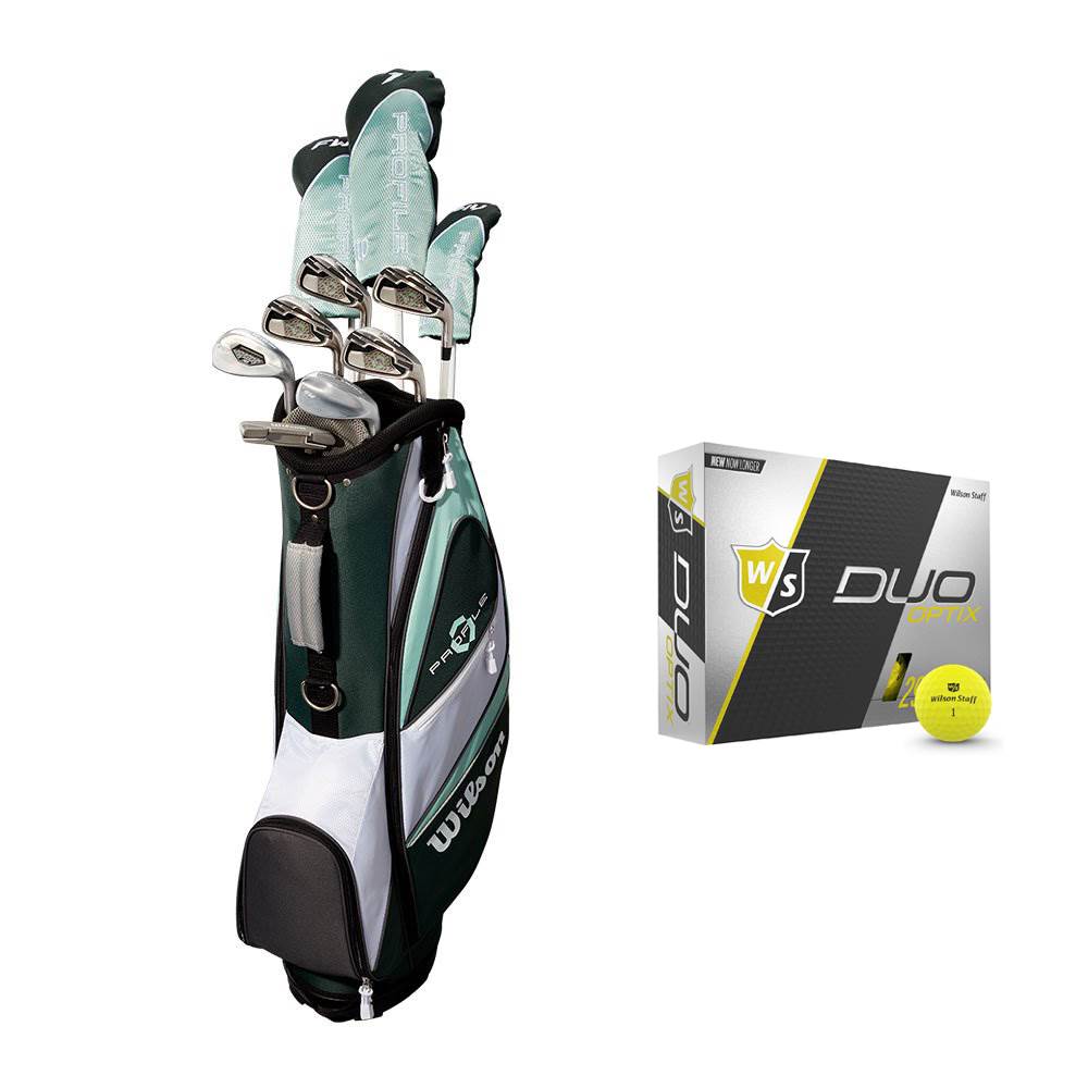 Wilson Profile XLS Womens LH Flex Graphite Golf Club Package Set w/ Bag & Balls