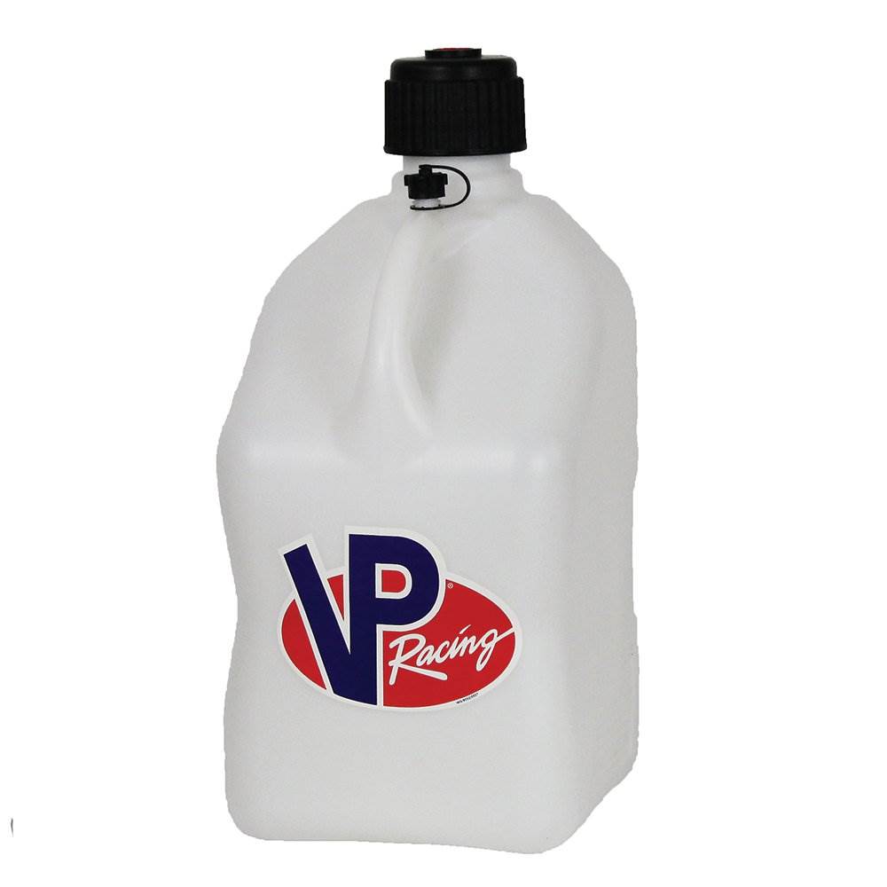 VP Racing Fuels 5 Gallon Utility Jug, White + 14In Motorsport Container Hose