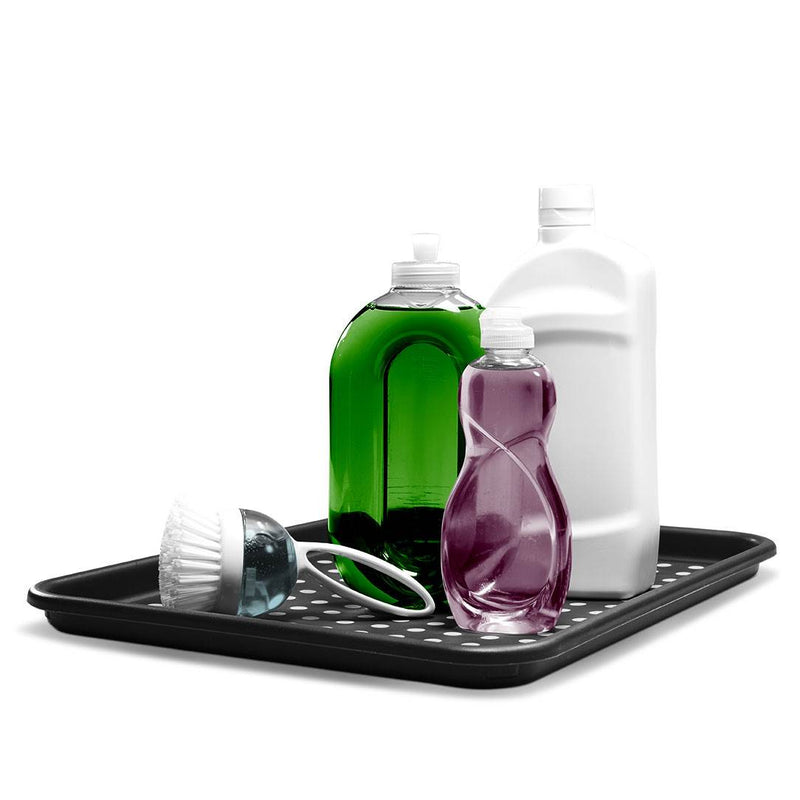 Madesmart Water Resistant No Slip Plastic Under Sink Cabinet Drip Tray (4 Pack)