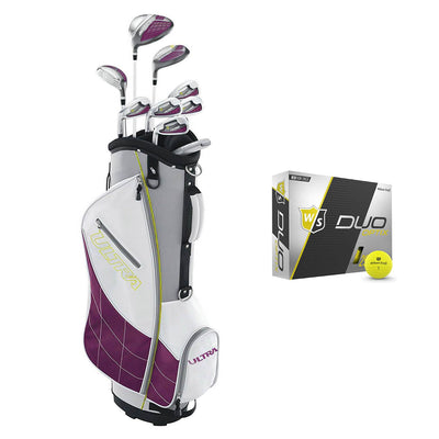 Wilson Ultra Womens Left Handed Super Long Golf Club Set with Cart Bag & Balls