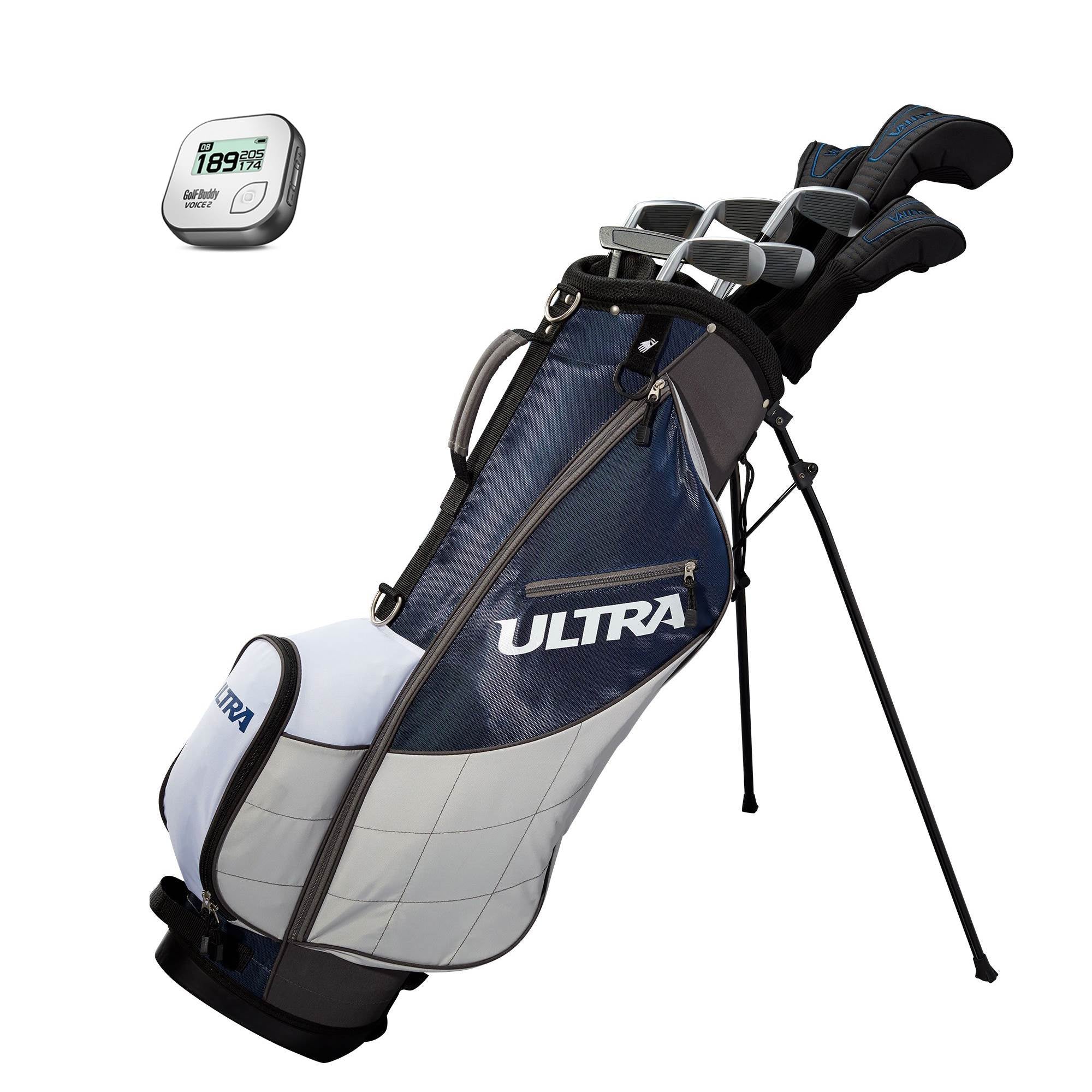 Wilson Ultra Mens 13 Piece Left Handed Golf Club Package Bag Set & Rangefinder