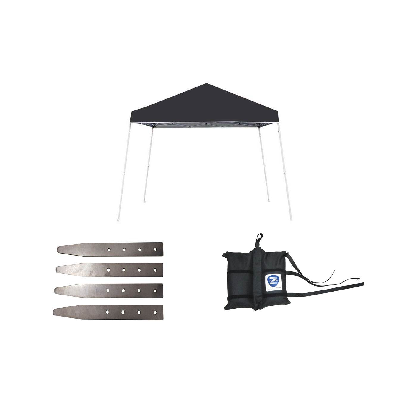 Z-Shade 10' x 10' Angled Leg Instant Shade Canopy & Stake Kit & Weight Bags