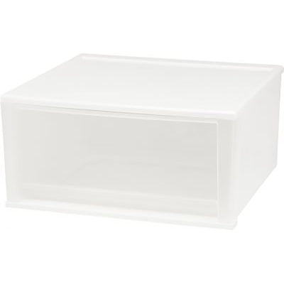 IRIS USA 7 Qt Plastic Extra Large Stacking Tote Drawer, White, 4 Pack (Used)