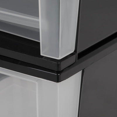 IRIS USA Large 32 Quart Stackable Pull Out Clear Front Plastic Drawer, Black (2 Pack)