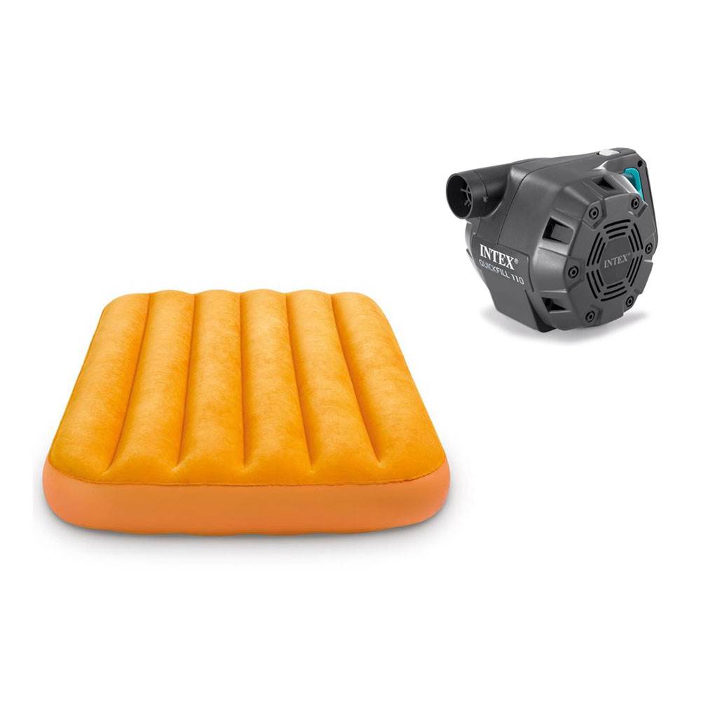 Intex Cozy Kidz Inflatable Air Mattress Carry Bag & Intex 120V Electric Air Pump - VMInnovations