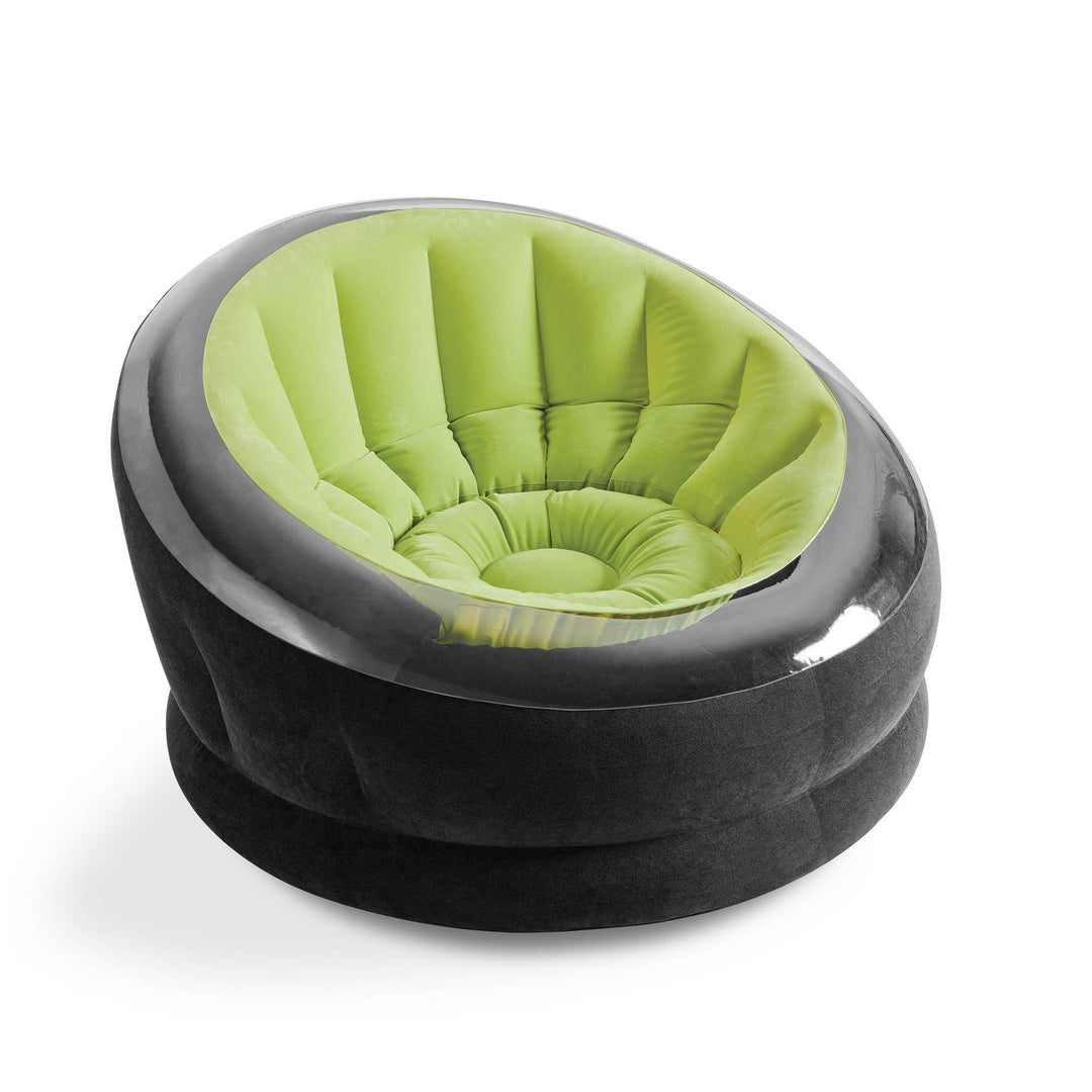 Intex Empire Inflatable Lounge Chair, Lime Green & Intex 120V Electric Air Pump