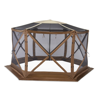 Clam Quick Set Escape Sky Screen Camping Gazebo Shelter, Brown (For Parts)