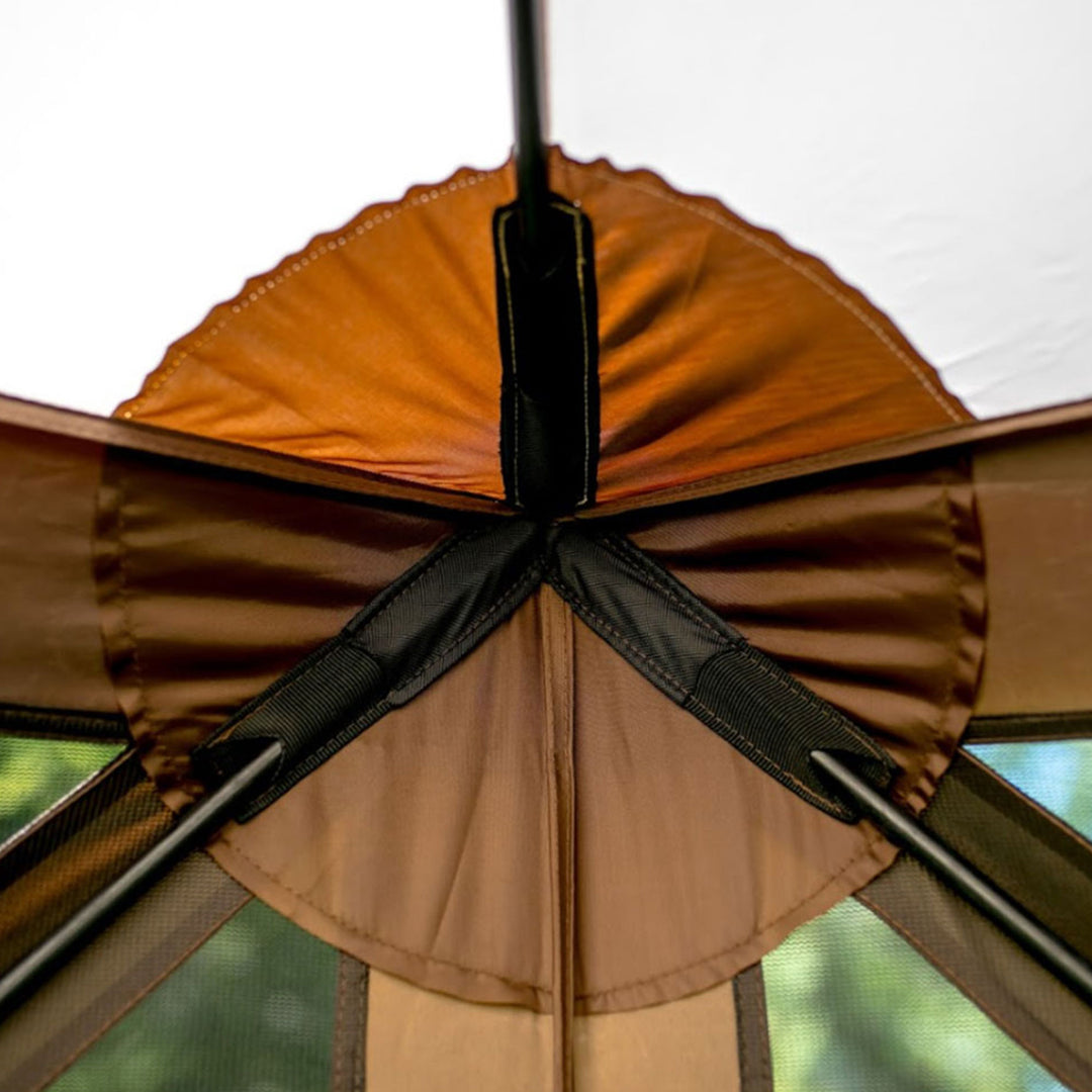 CLAM Quick-Set Venture 9 x 9 Foot Portable Outdoor Camping Canopy Shelter, Brown - VMInnovations