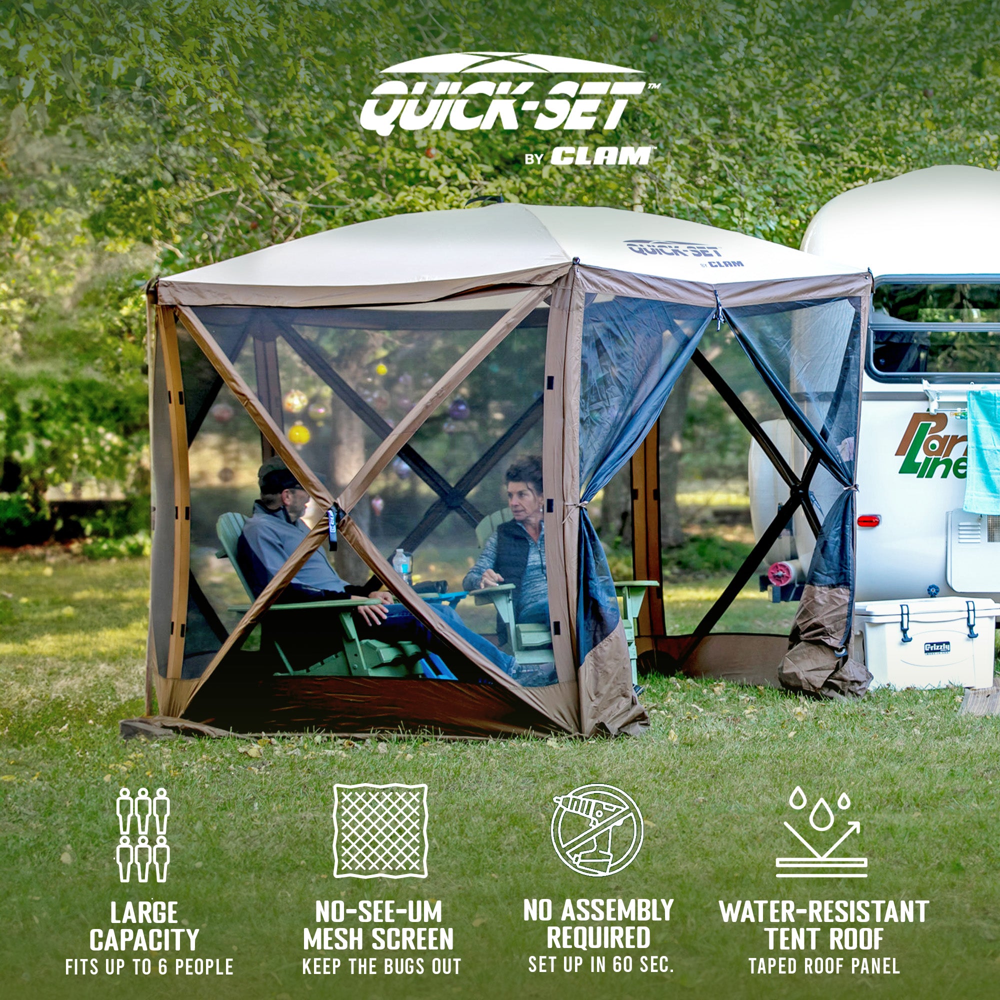 Clam QuickSet Venture Gazebo Canopy Shelter with Carrying Bag, Brown (For Parts) - VMInnovations
