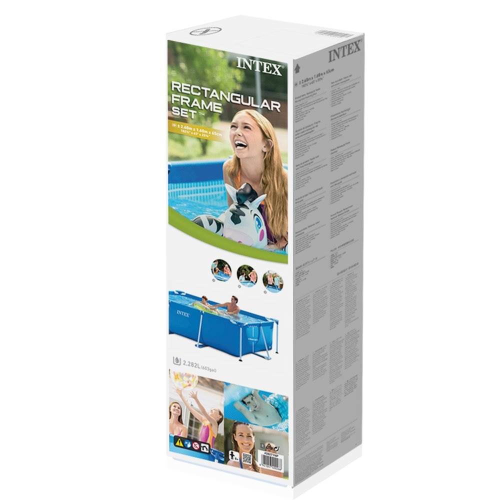 Intex 8.5ft x 5.3ft x 26in Rectangular Above Ground Swimming Pool, Set of 2
