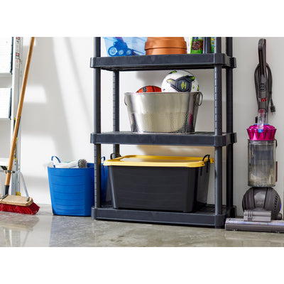 Life Story 55 Quart Stackable Organization and Storage Container, Black/Yellow - VMInnovations
