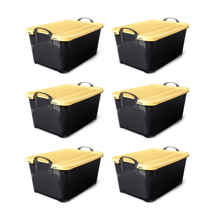 Life Story 55 Quart Stackable Storage Bin, Heavy Duty Lidded Container, 6 Pack