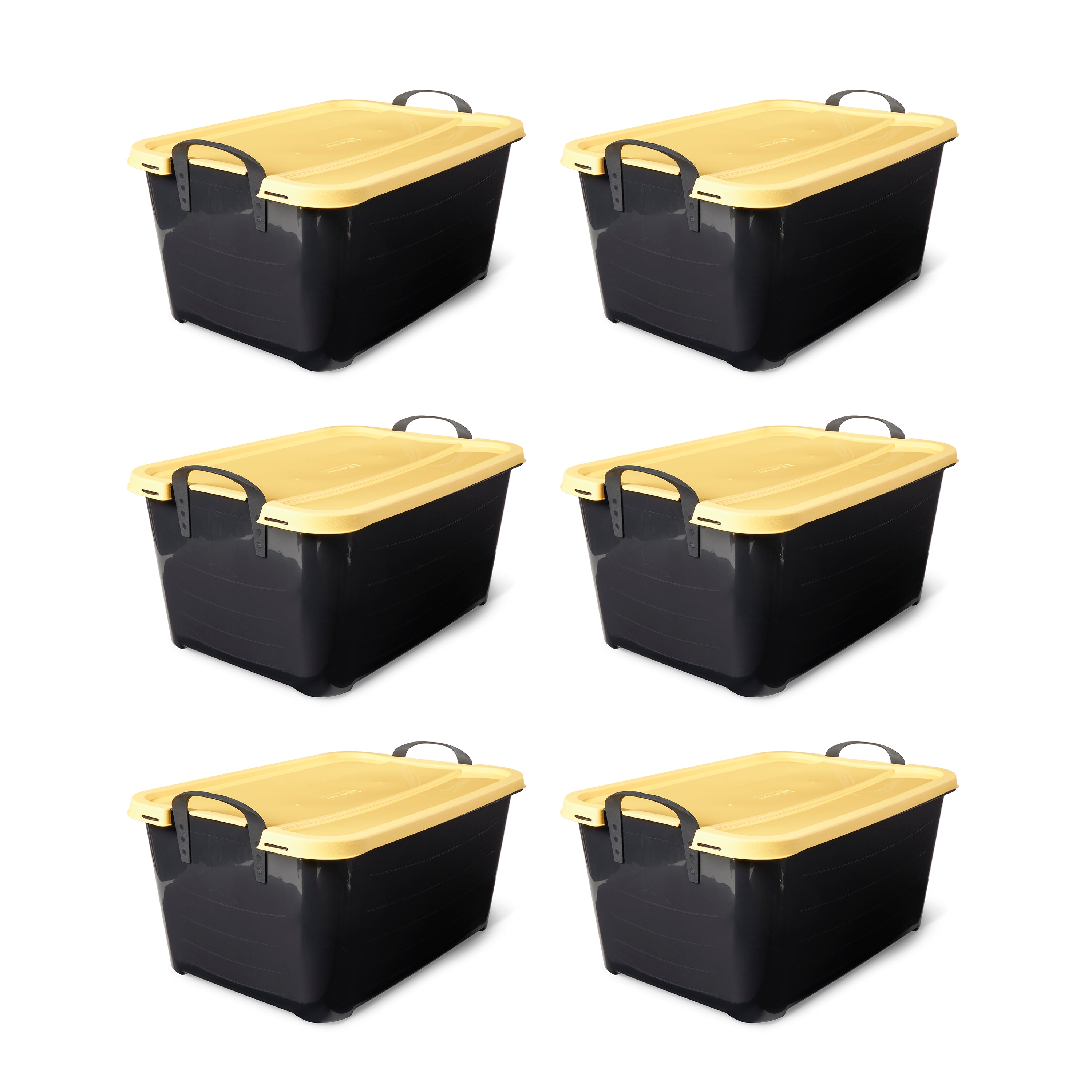 Life Story 55 Quart Stackable Storage Bin, Heavy Duty Lidded Container, 6 Pack - VMInnovations