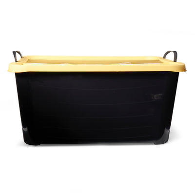 Life Story 55 Quart Stackable Organization and Storage Container, Black/Yellow - VMInnovations