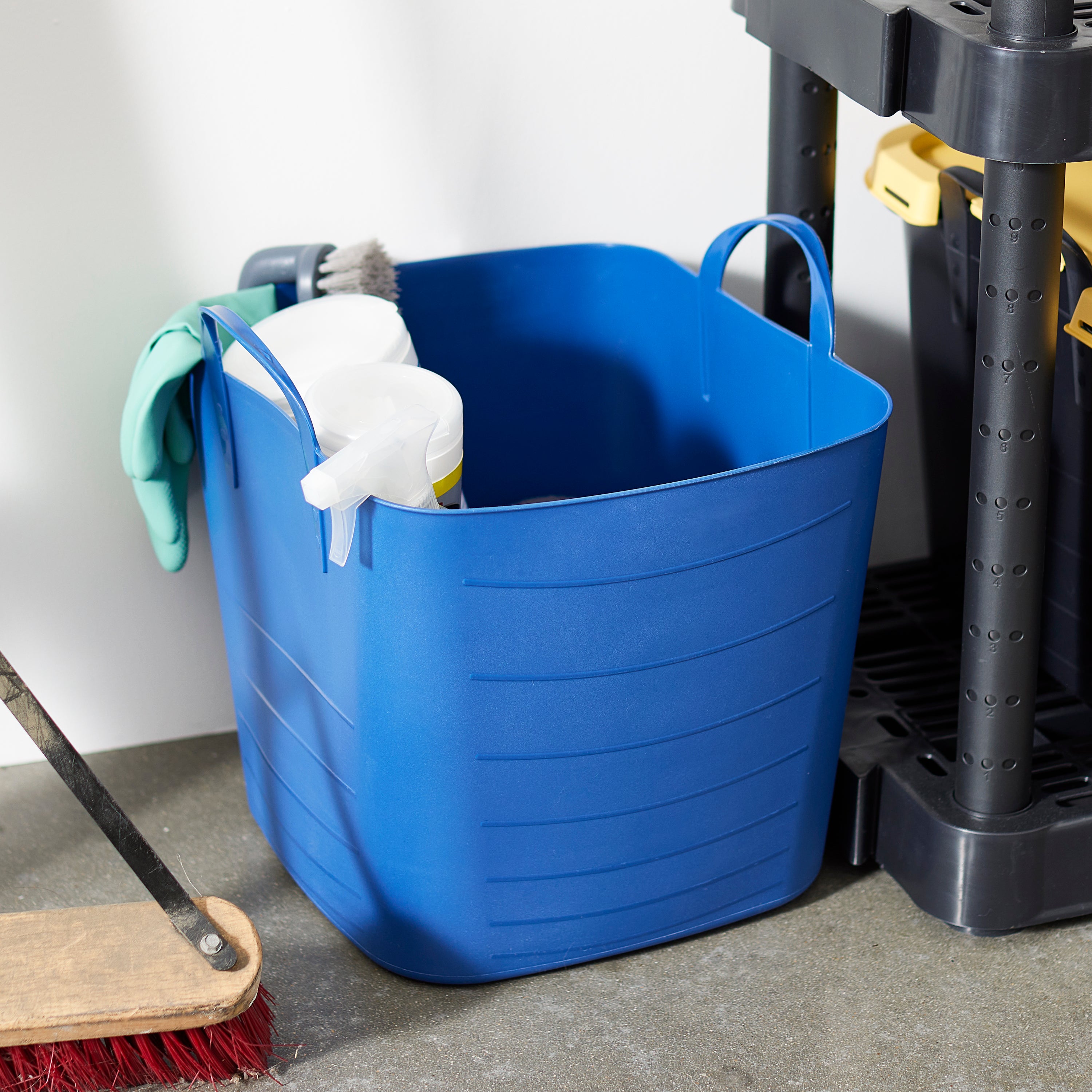 Life Story 25 Liter 6.6 Gallon Durable Plastic Storage Tote, Blue (12 Pack) - VMInnovations