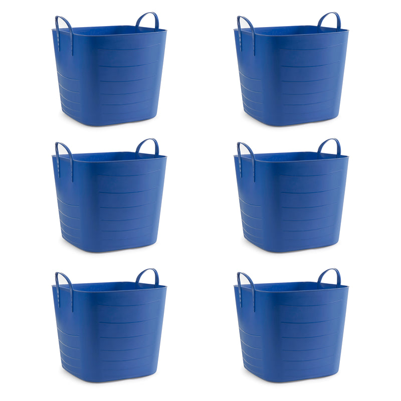 Life Story Tub Basket 6.6 Gallon Plastic Storage Tote Bin with Handles (6 Pack)