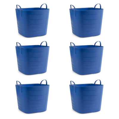 Life Story Tub Basket 6.6 Gallon Plastic Storage Tote Bin with Handles (6 Pack) - VMInnovations