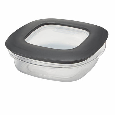 Rubbermaid 1937648 3 Cup Square Premier Plastic Storage Container w/ Lid, Clear