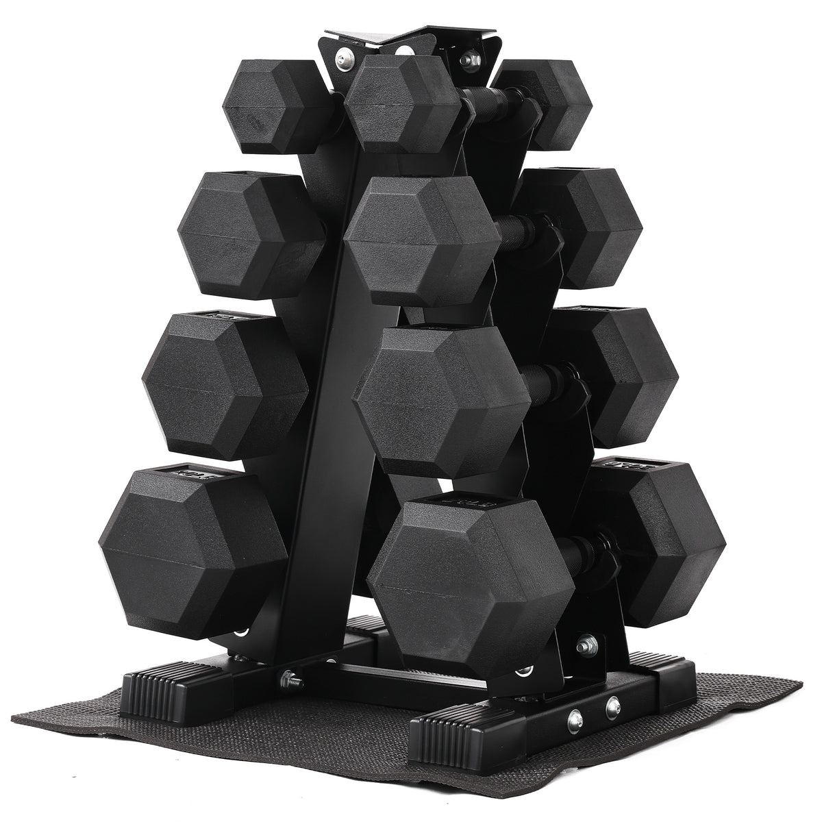 BalanceFrom Dumbbell Set with Stand, Rubber Encased Home Gym Hand Weights, 100lb