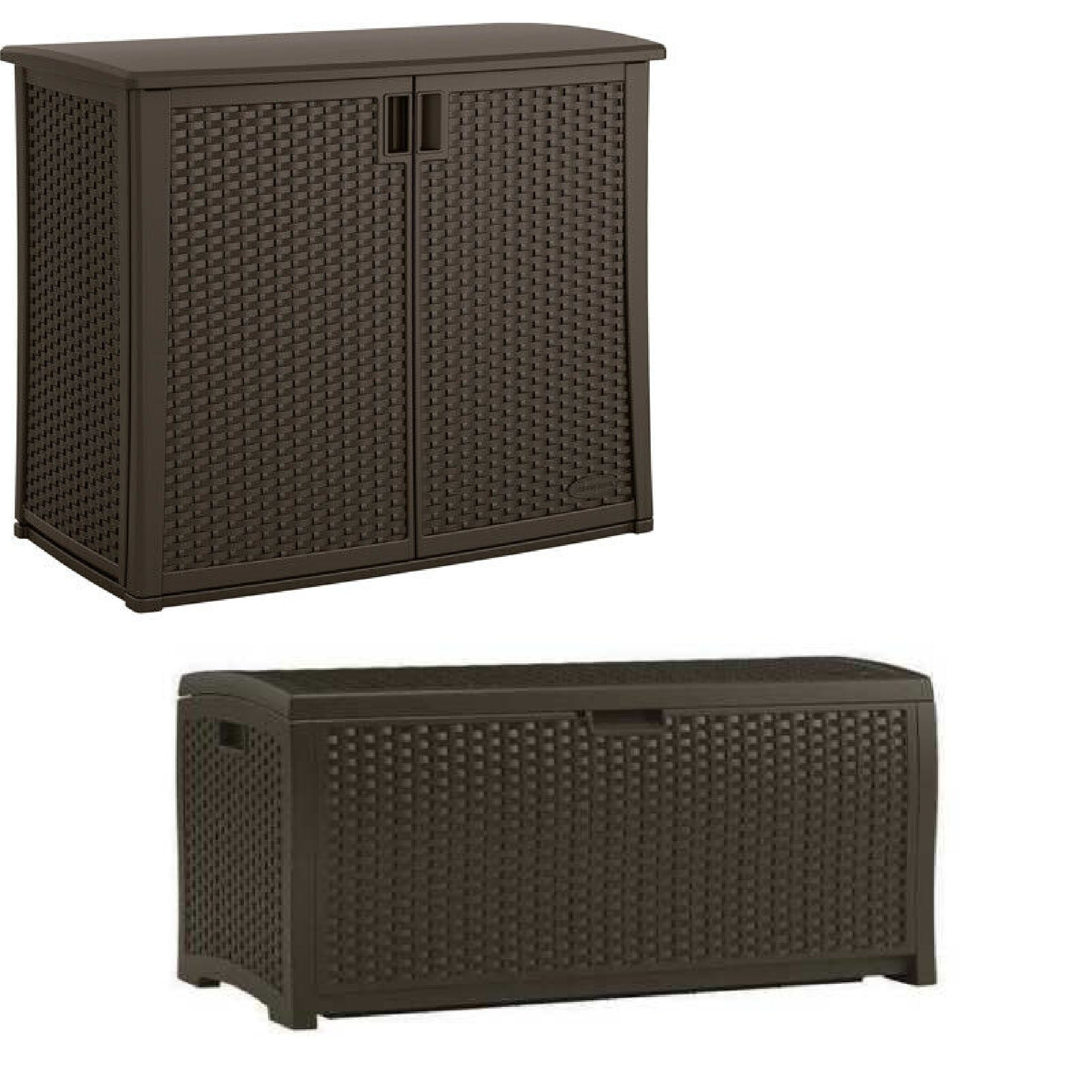 Suncast  97 Gal Backyard Storage Entertaining Station & 73 Gal Outdoor Deck Box - VMInnovations