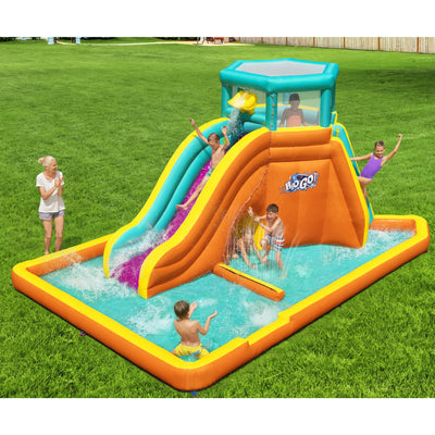 H2OGO! Tidal Tower Slide Yard Inflatable Mega Water Park with Air Blower (Used)