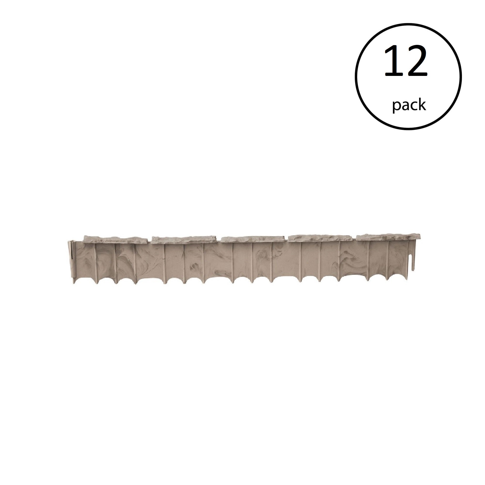 Suncast Quick Edge Resin Material 35 Inch Single Strip Lawn Edging (12 Pack) - VMInnovations