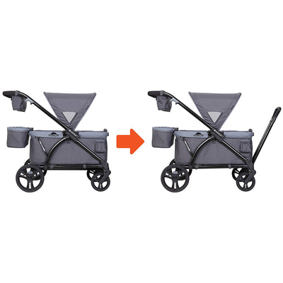 Baby Trend Expedition 2 in 1 Push or Pull Stroller Wagon Plus w/ Canopy, Grey - VMInnovations