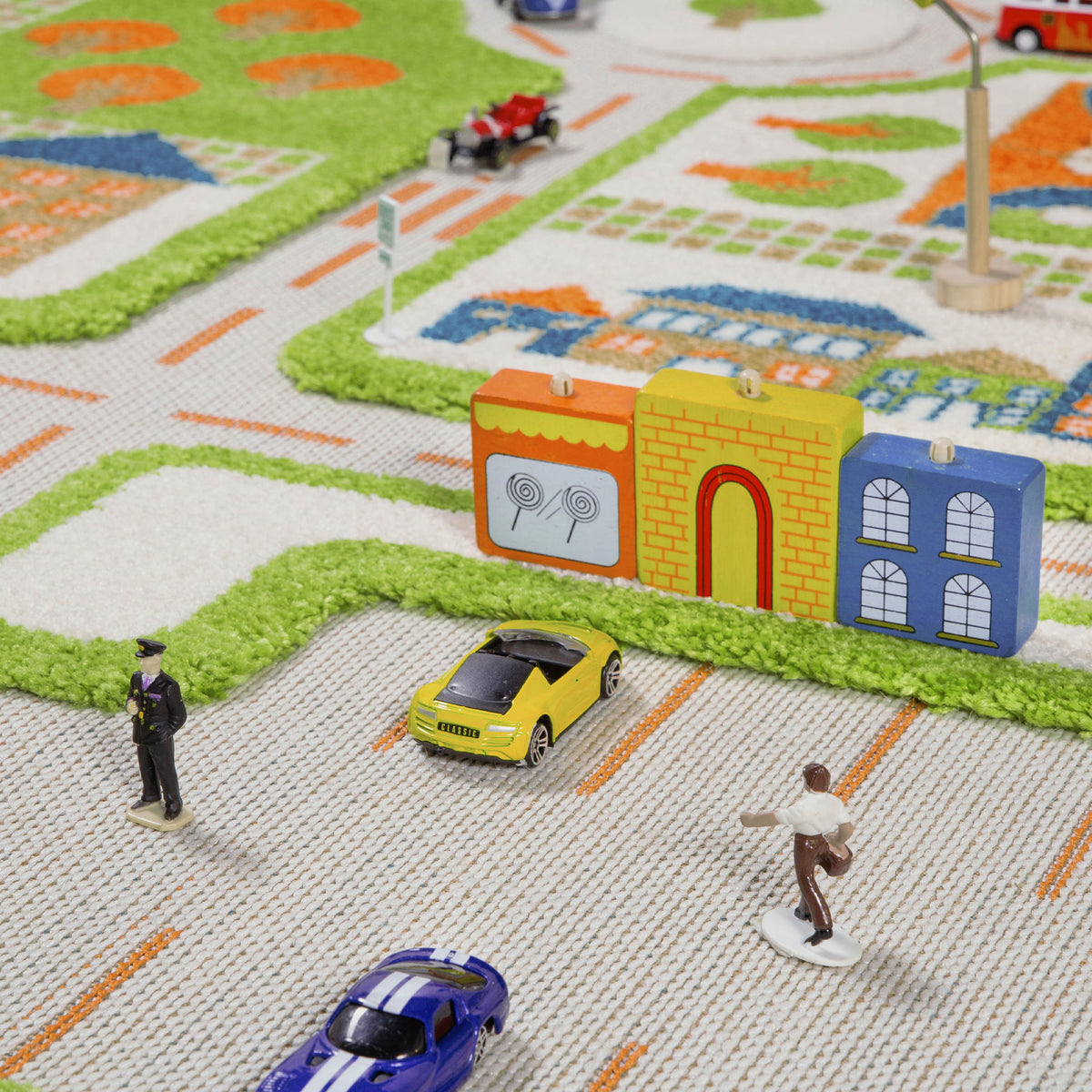 IVI 3D Play Carpet 59 x 39-inch Green Traffic Floor Rug Mat for Kids, Medium - VMInnovations