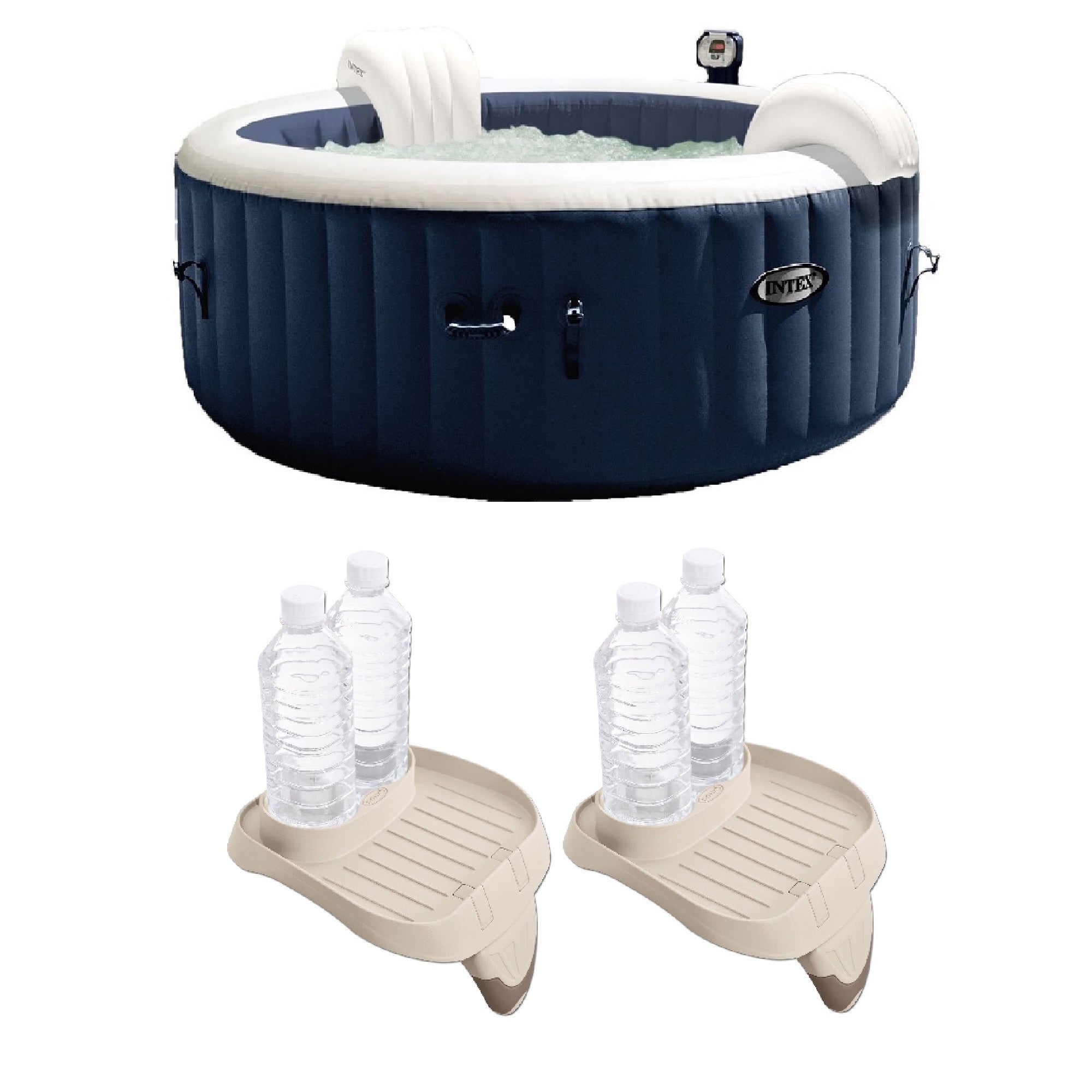 Intex PureSpa 4 Person Inflatable Portable  Hot Tub with Cup Holder (2 Pack)