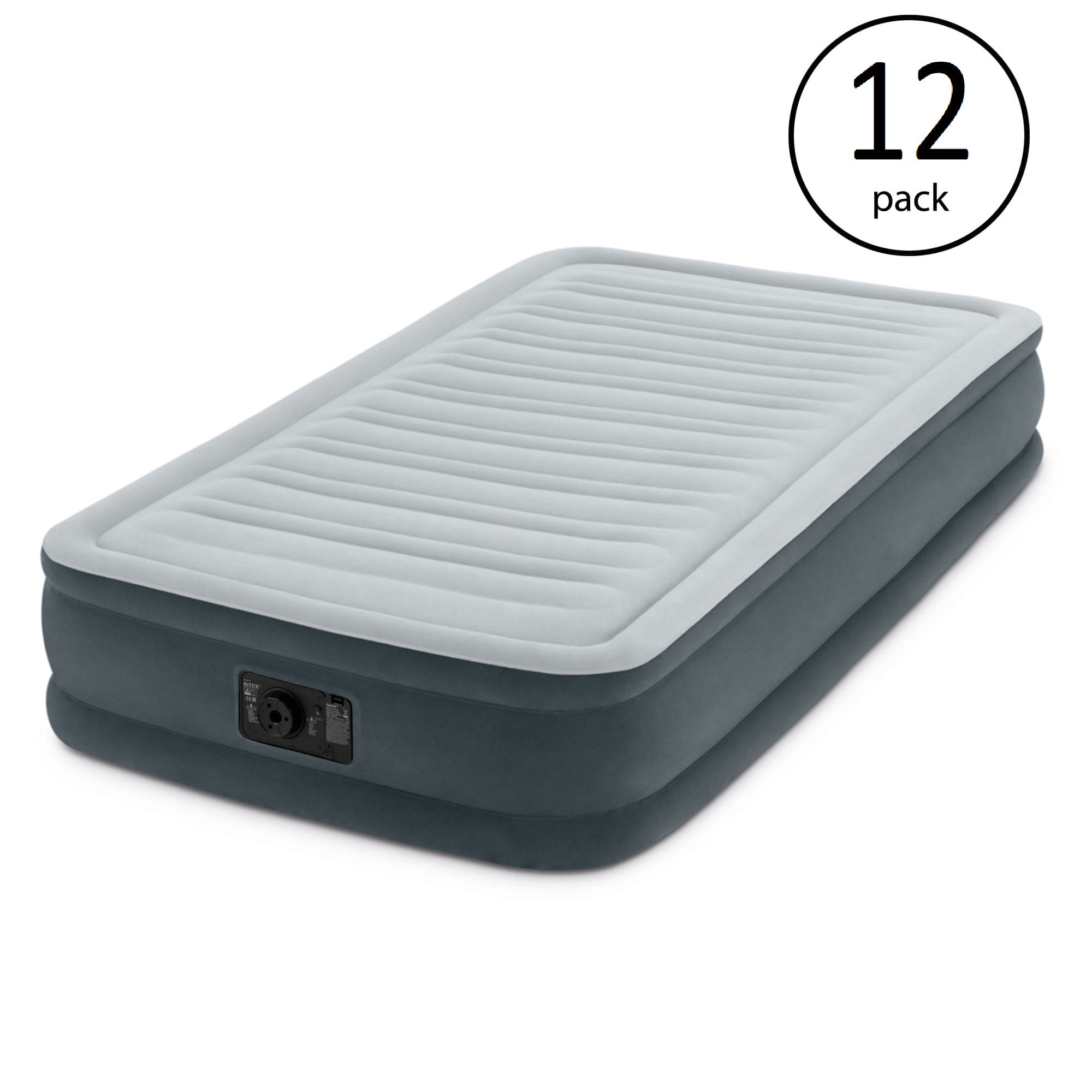 Intex PVC Dura-Beam Series Mid Rise Airbed with Built In Electric Pump, Twin(12)